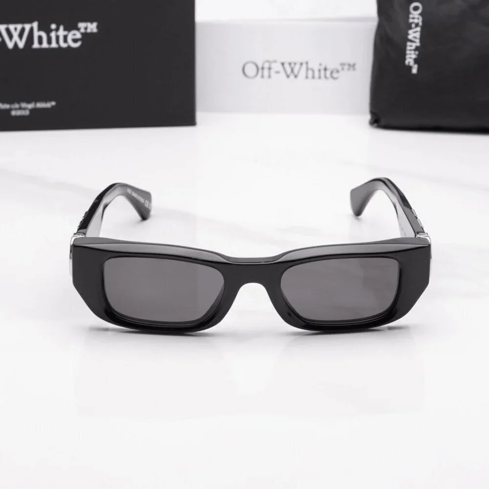 NWT Off-White Fillmore Black Rectangle 49mm Sunglasses